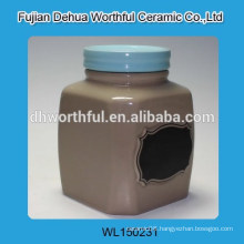 Promotion ceramic storage tank with blue cover